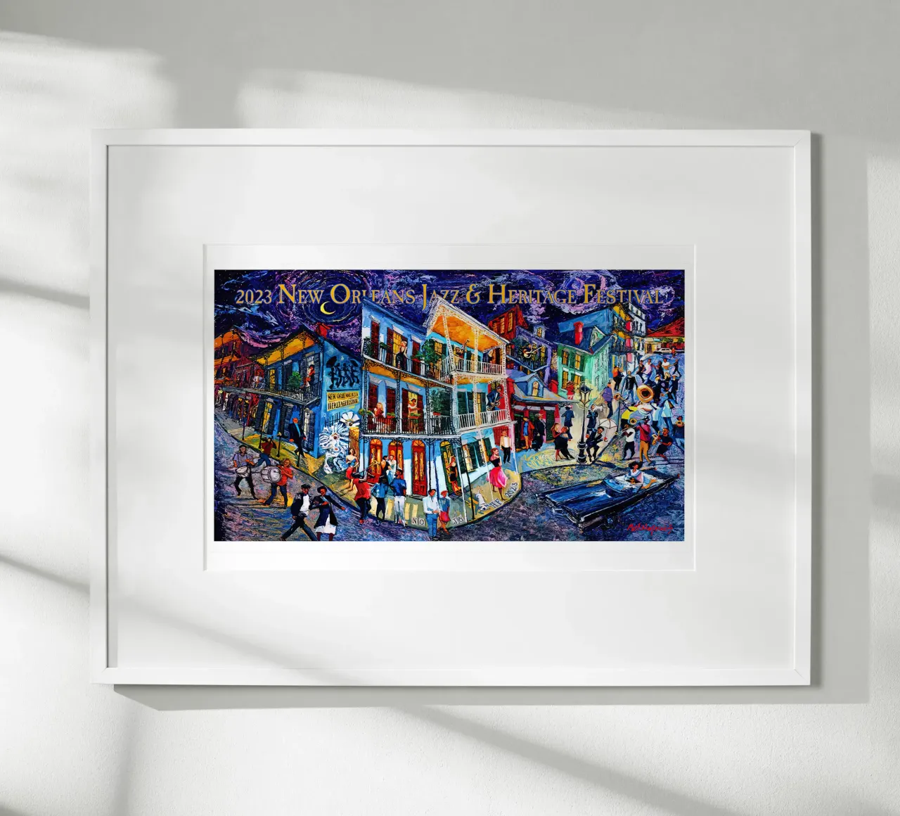 2023 New Orleans Jazz poster con telaio in legno da Green