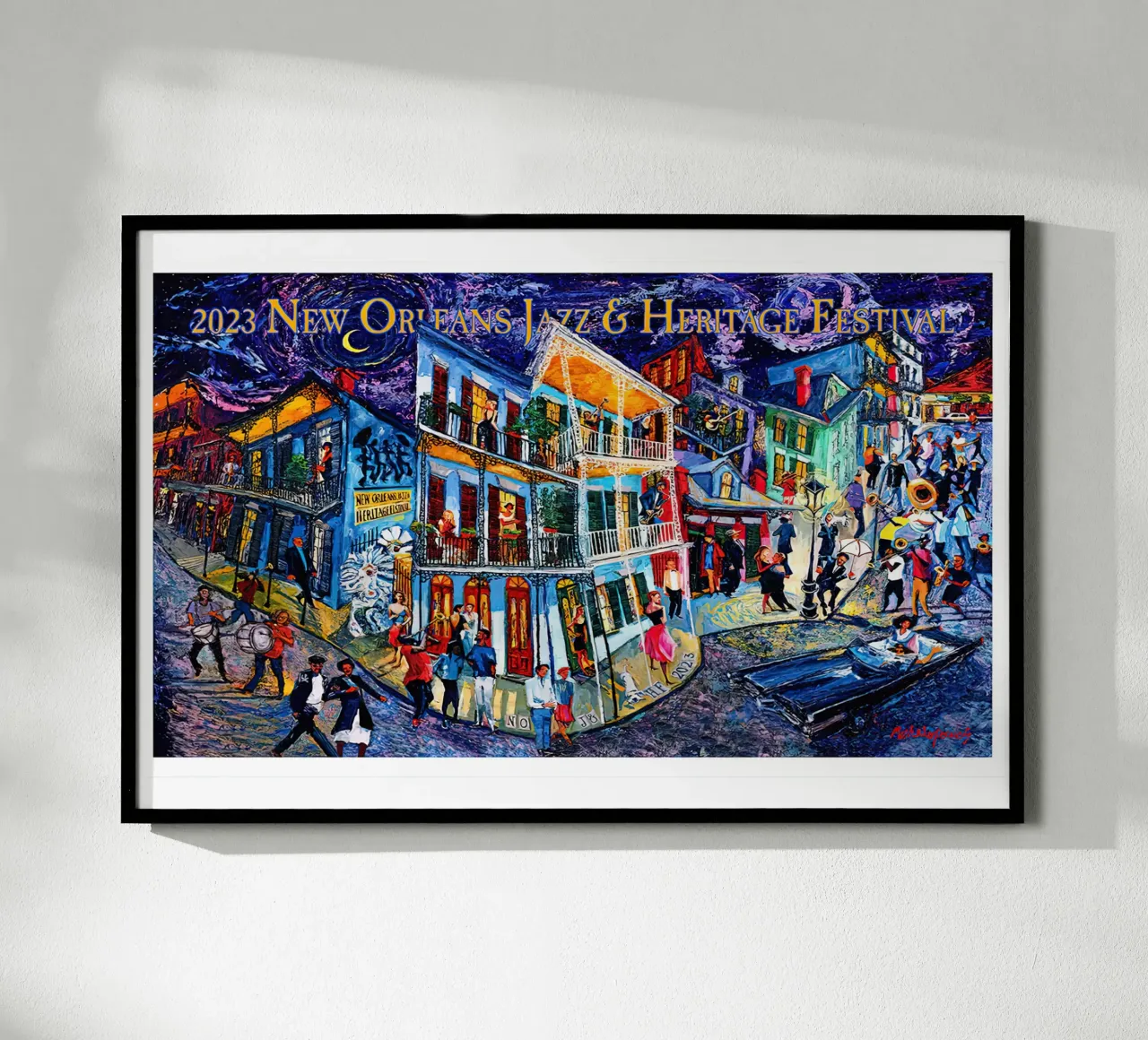 2023 New Orleans Jazz poster con telaio in legno da Green