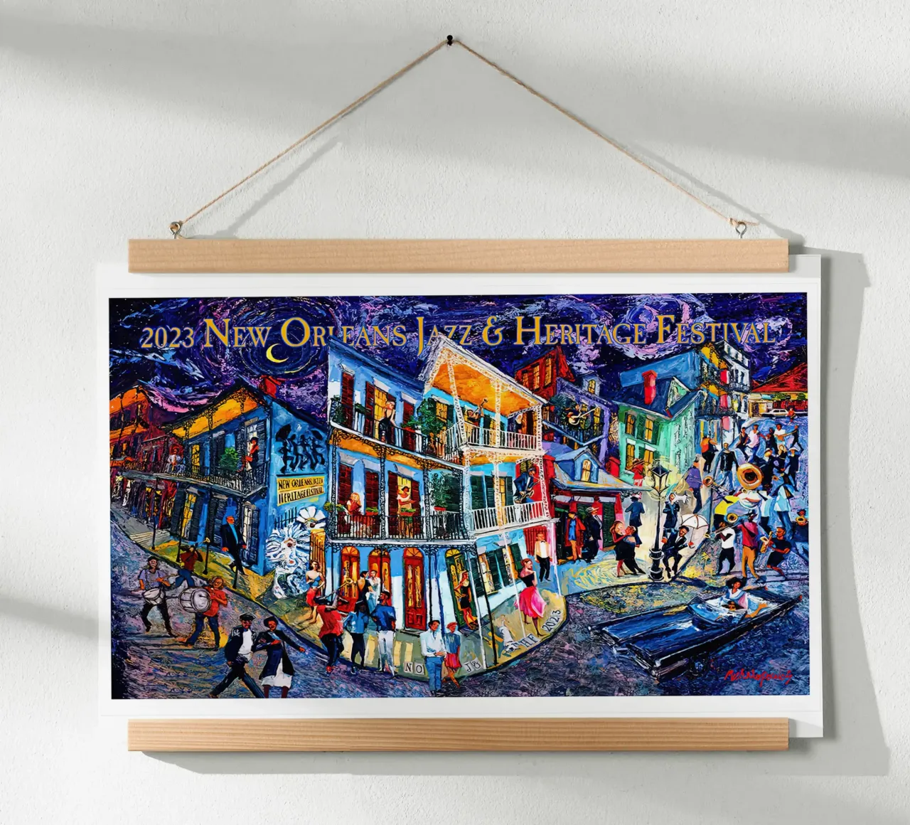 2023 New Orleans Jazz poster con telaio in legno da Green