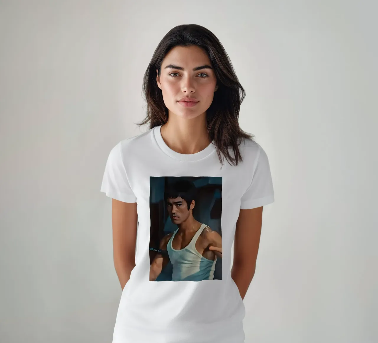 Bruce Lee t-shirt by Low poly art