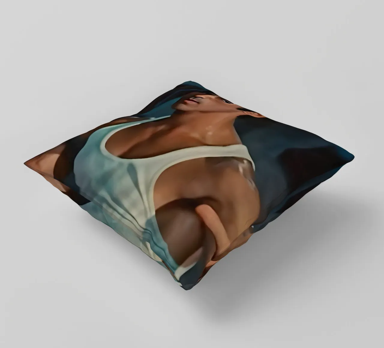 Bruce Lee decorative cushion by Low poly art