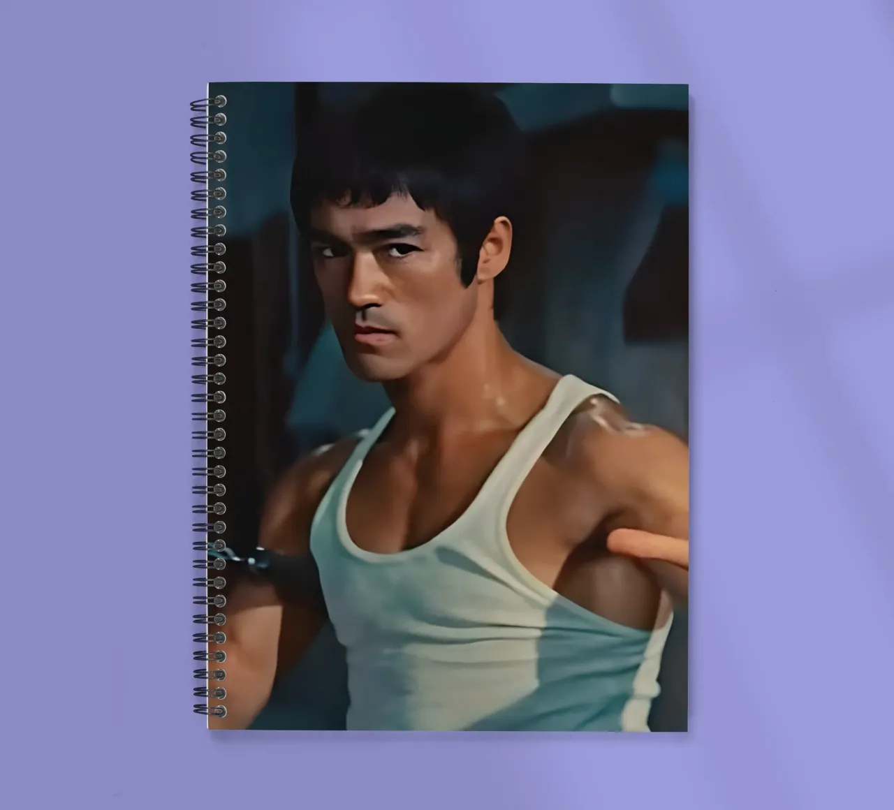 Bruce Lee spiral notebook by Low poly art