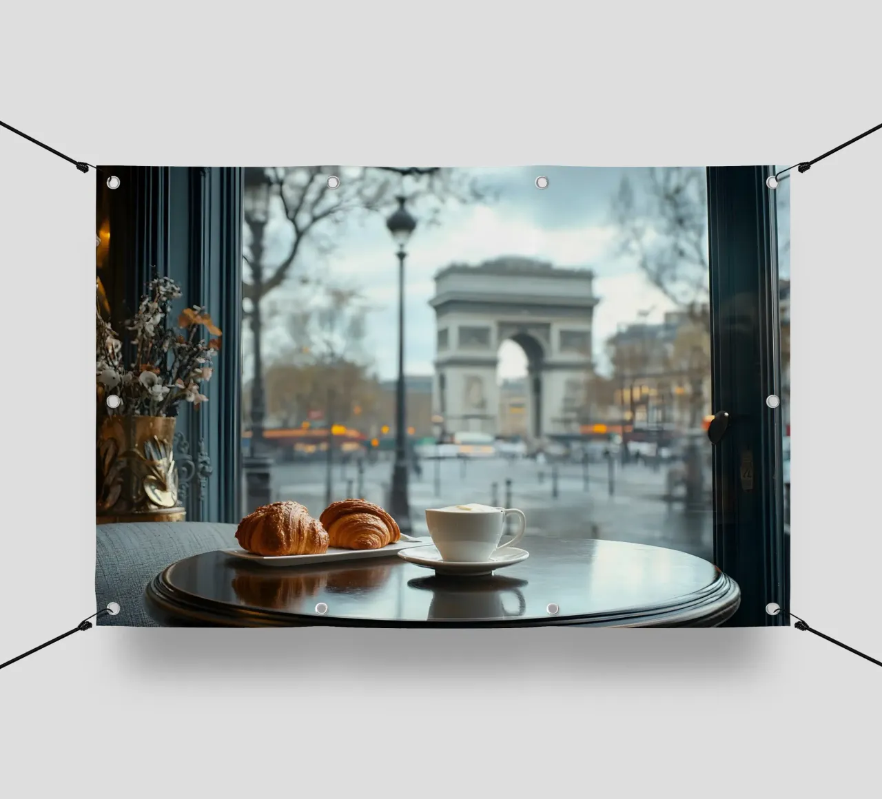 Colazione a Parigi telo in pvc da M-Ulrich-Digital Art