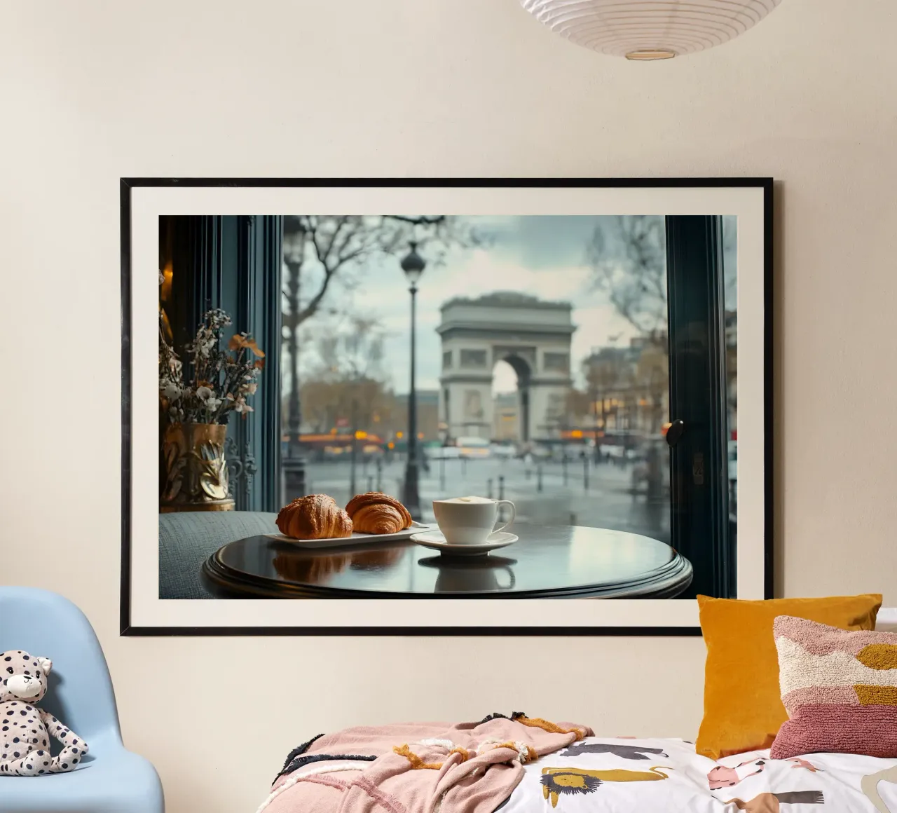 Colazione a Parigi poster con telaio in plastica da M-Ulrich-Digital Art