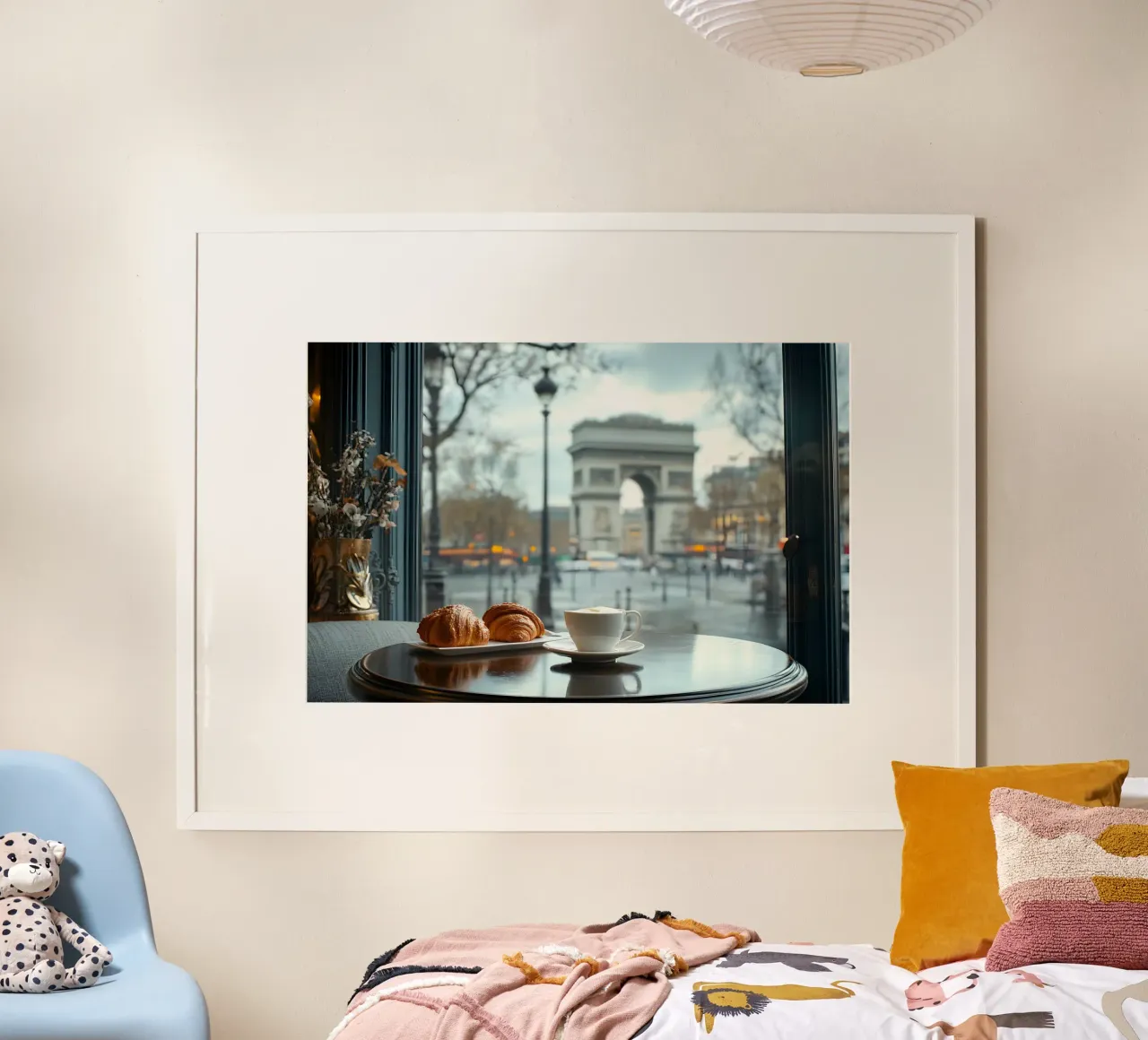 Colazione a Parigi poster con telaio in plastica da M-Ulrich-Digital Art