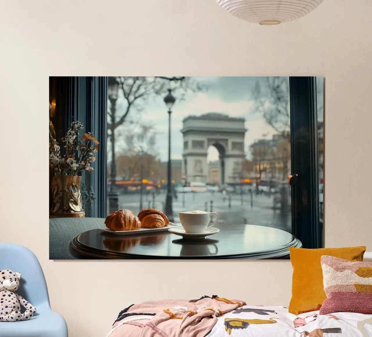 Colazione a Parigi poster con telaio in plastica da M-Ulrich-Digital Art