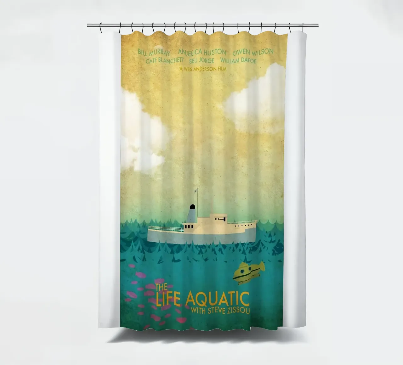 The Life Aquatic shower curtain by Green