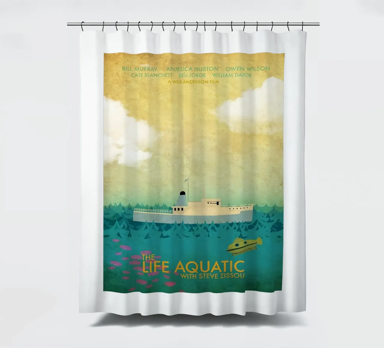 The Life Aquatic shower curtain by Green