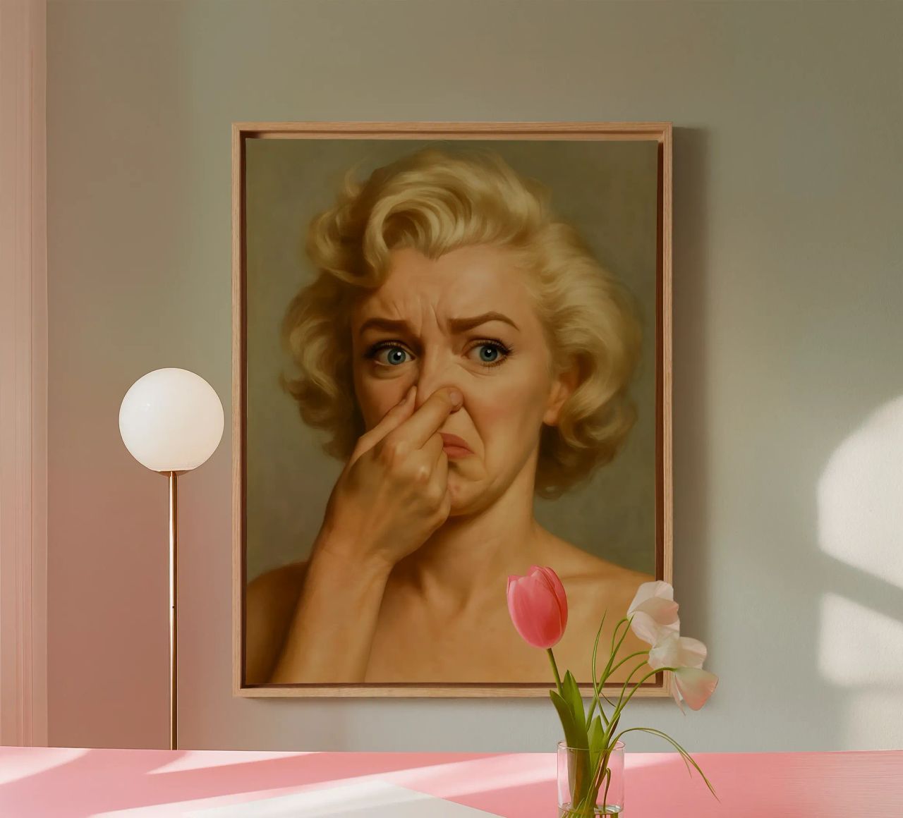 Marilyn Monroe Lustige Badezimmer Toilette Leinwand von ARTOMATIC