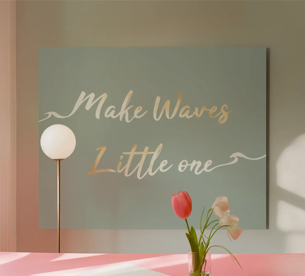 Make Waves little One Citazione per la camera dei bambini alluminio dibond da Urchin Bay Art