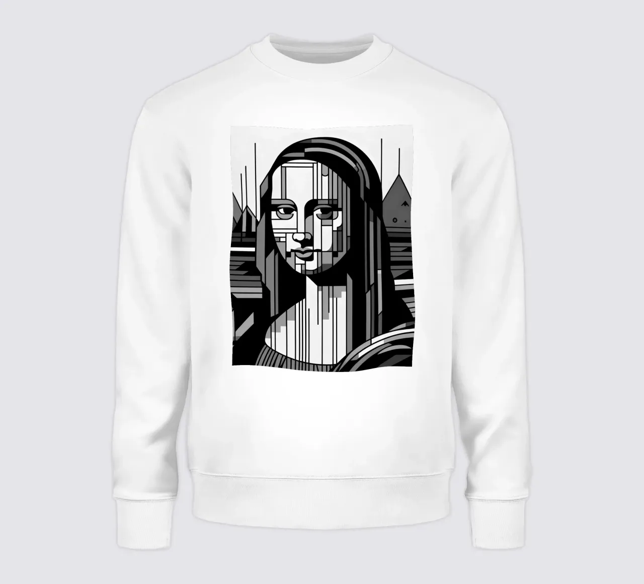 MONA LISA IN BIANCO E NERO STILE BAUHAUS felpa da ARTOMATIC
