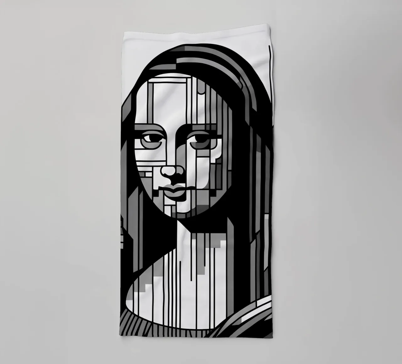 MONA LISA IN BIANCO E NERO STILE BAUHAUS asciugamano da bagno da ARTOMATIC