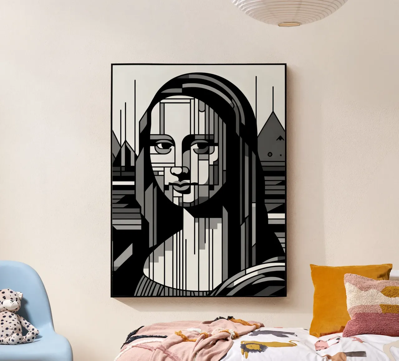 MONA LISA IN BIANCO E NERO STILE BAUHAUS plexiglass da ARTOMATIC