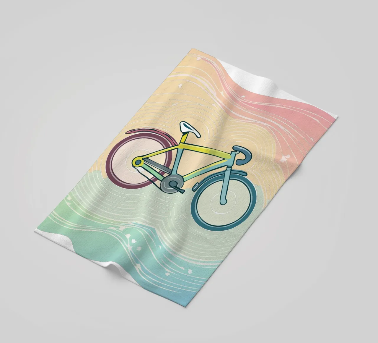 Design colorato della bicicletta da corsa per bambini - divertimento in bicicletta per i più piccoli telo mare da Radkunstwerk