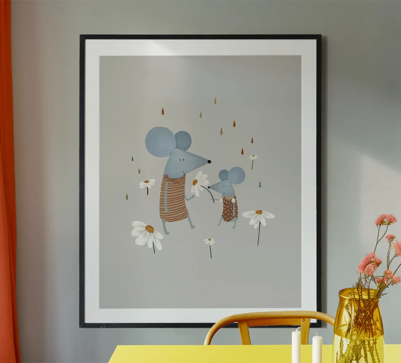 Arte da parete per bambini con amici topi stravaganti poster da Urchin Bay Art