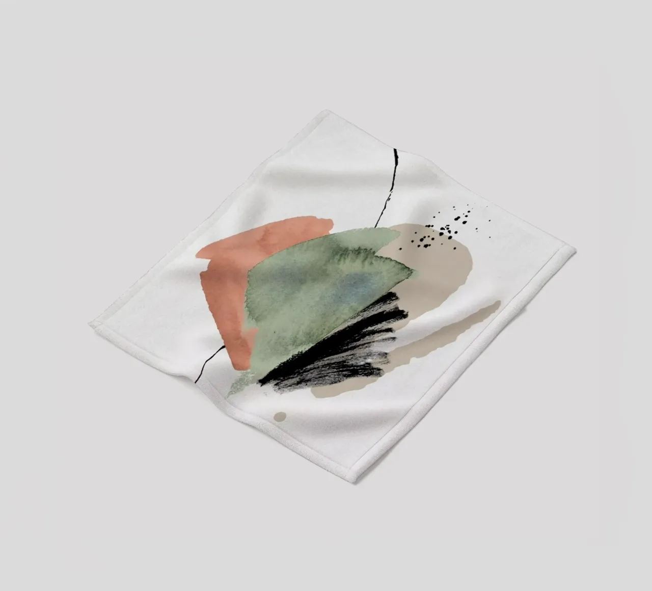 Sage On Sand fleece blanket by Studio One