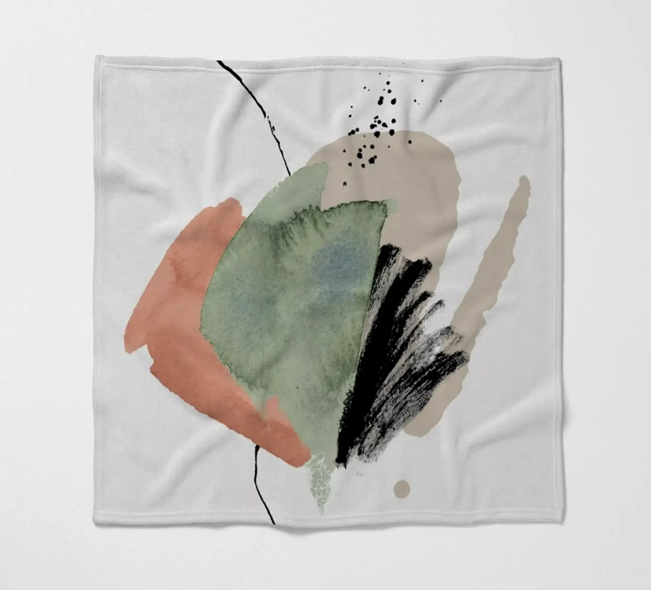 Sage On Sand fleece blanket by Studio One