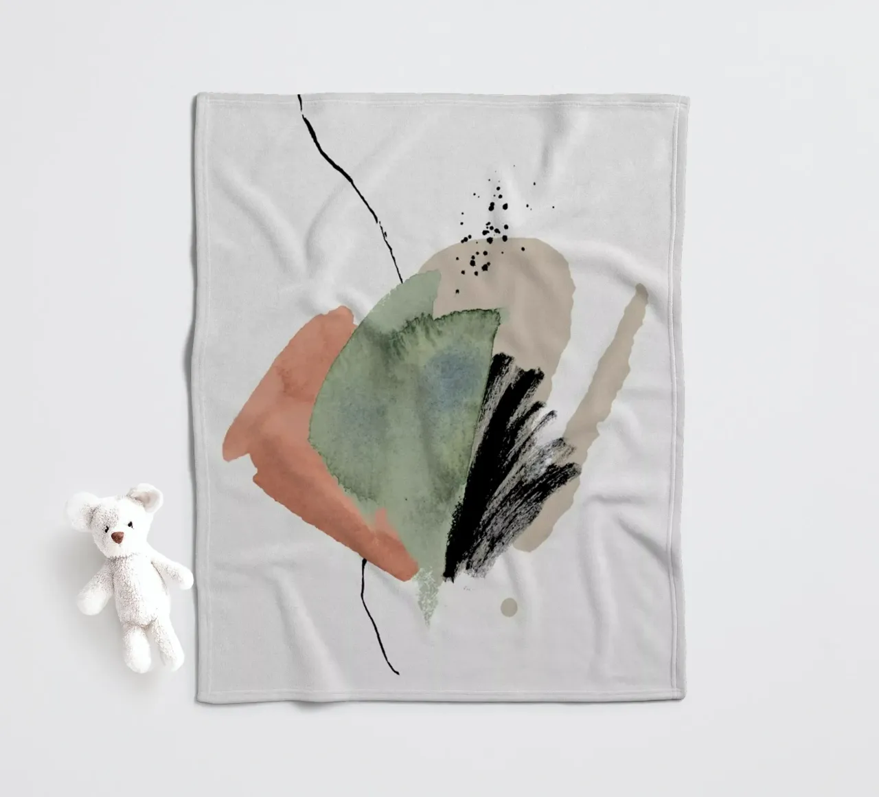Sage On Sand fleece blanket by Studio One