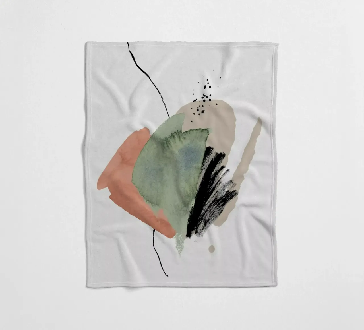 Sage On Sand fleece blanket by Studio One