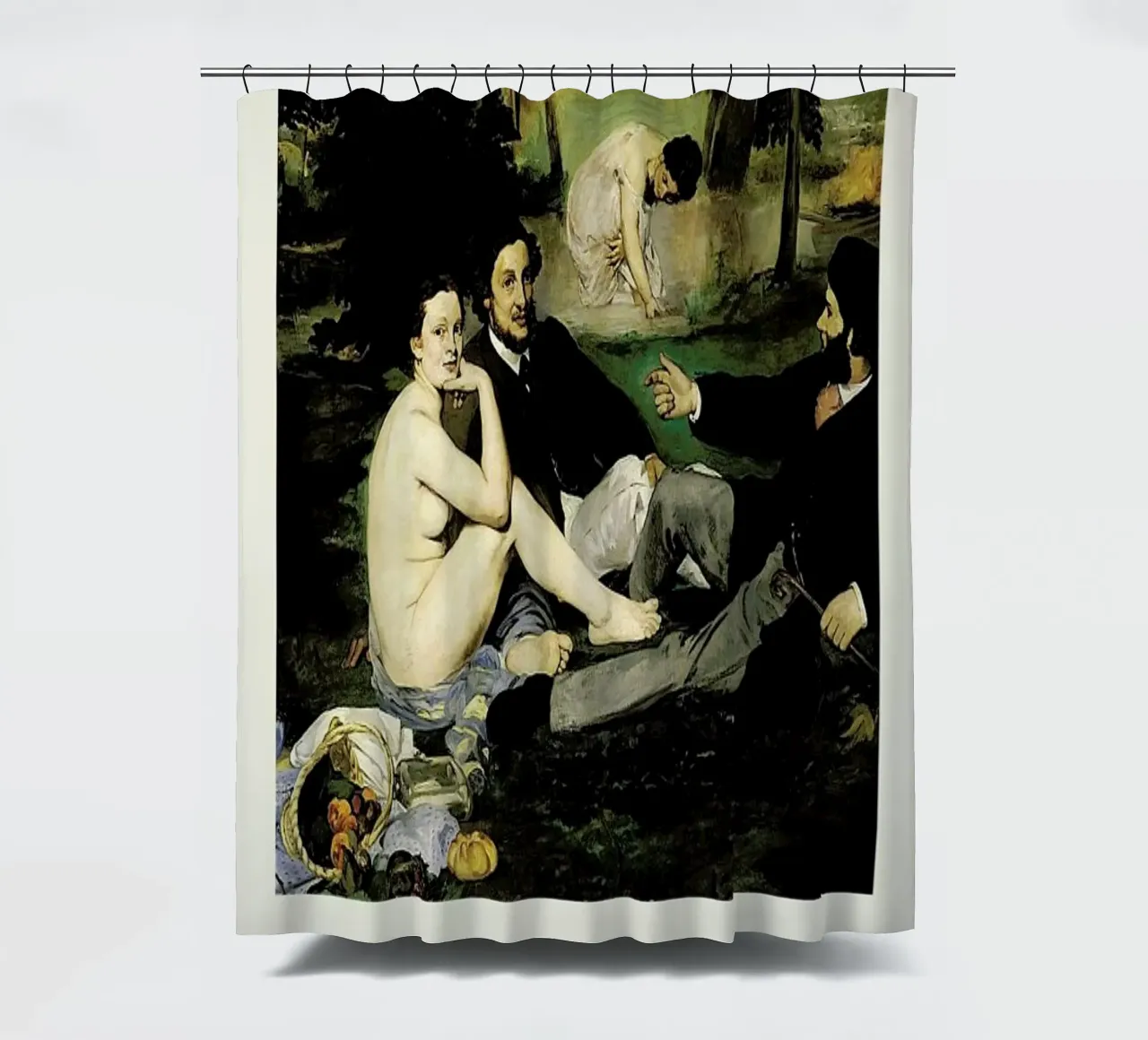 Manet - Le Déjeuner sur l'herbe tenda da doccia da Vintage by JUNIQE