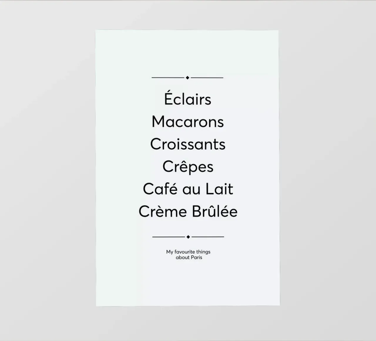 Favourite Things About Paris telo in pvc da Studio One