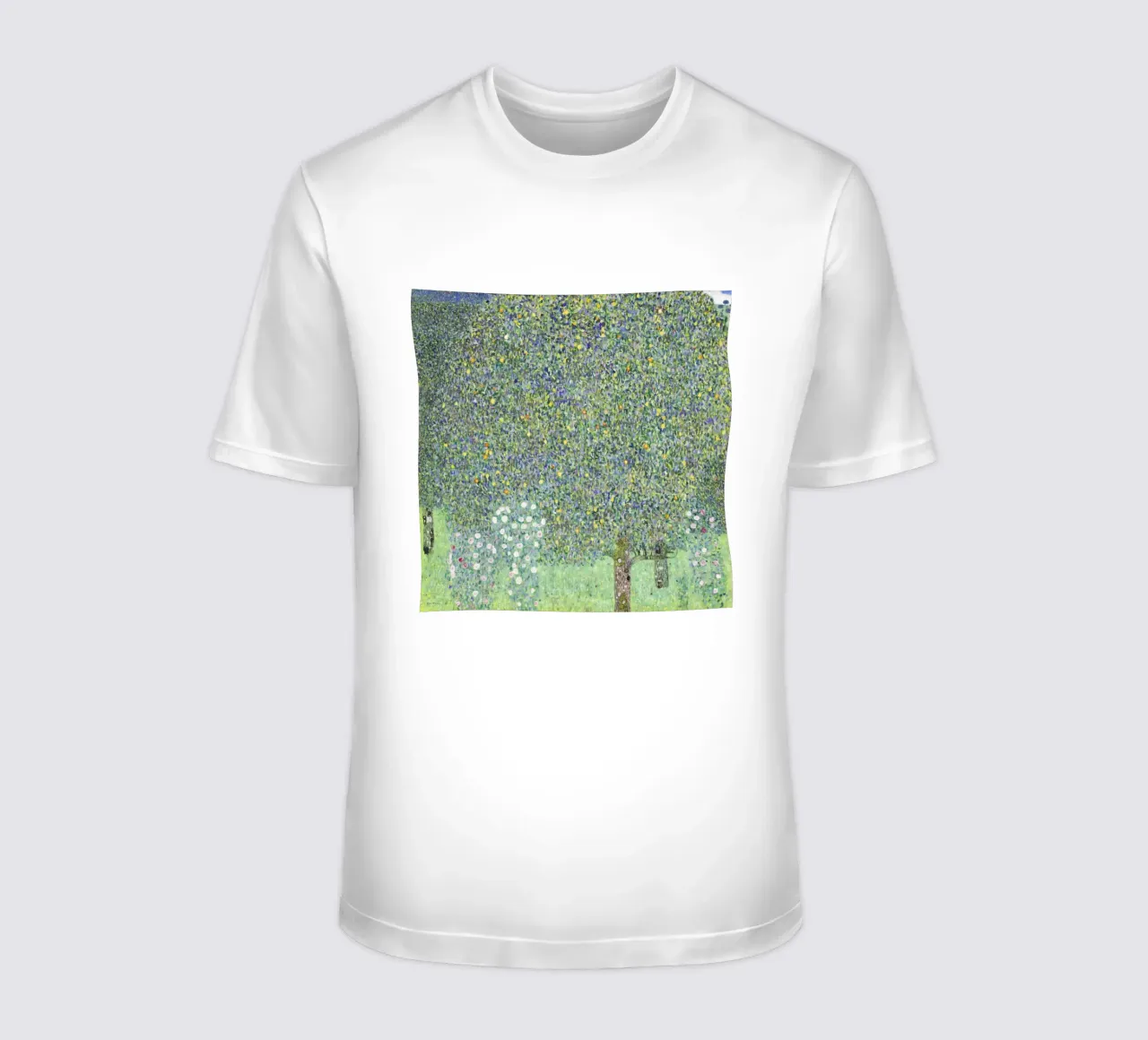 "Rosebushes under the Trees (1905) - Gustav Klimt Art Print t-shirt by Venus Art