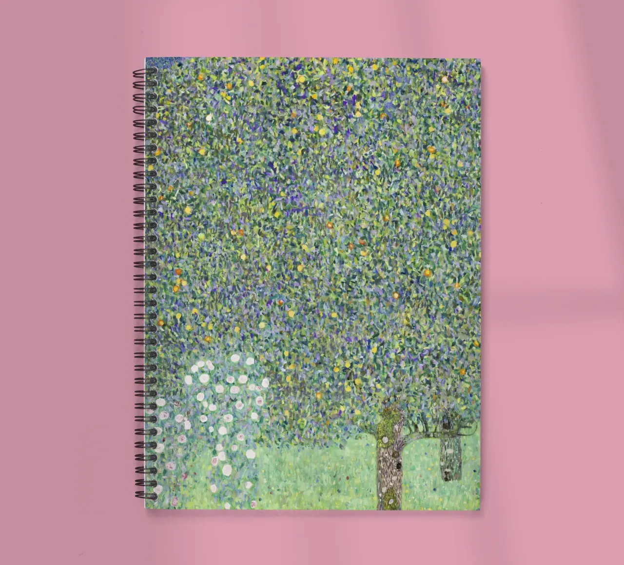 "Rosensträucher unter Bäumen (1905) - Gustav Klimt Kunstdruck Ringbuch von Venus Art