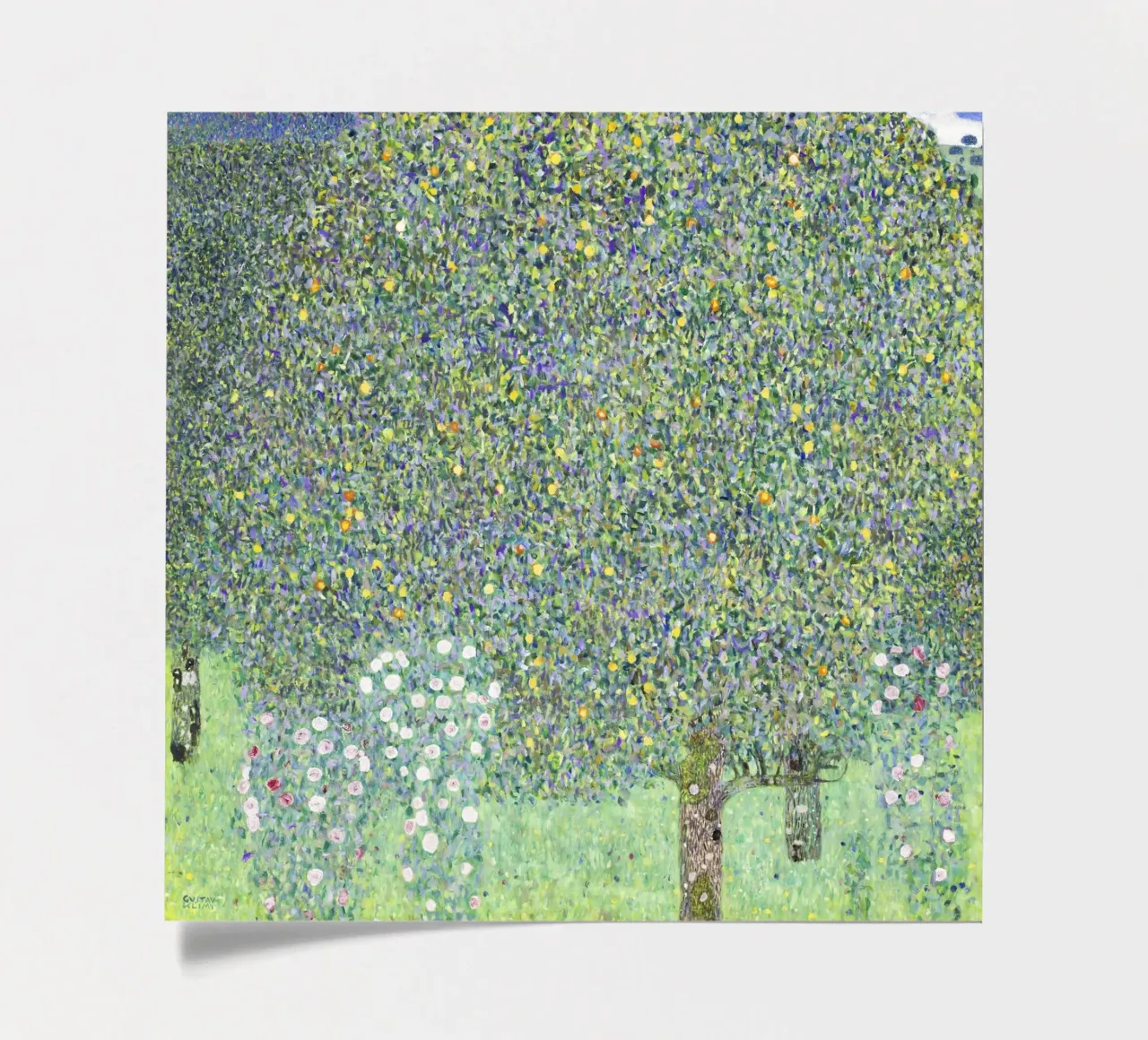 "Rosebushes under the Trees (1905) - Gustav Klimt Art Print sticker sheet by Venus Art
