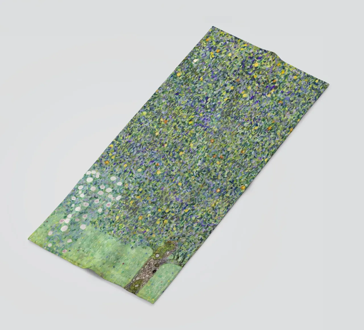 "Rosebushes under the Trees (1905) - Gustav Klimt Art Print beach towel by Venus Art