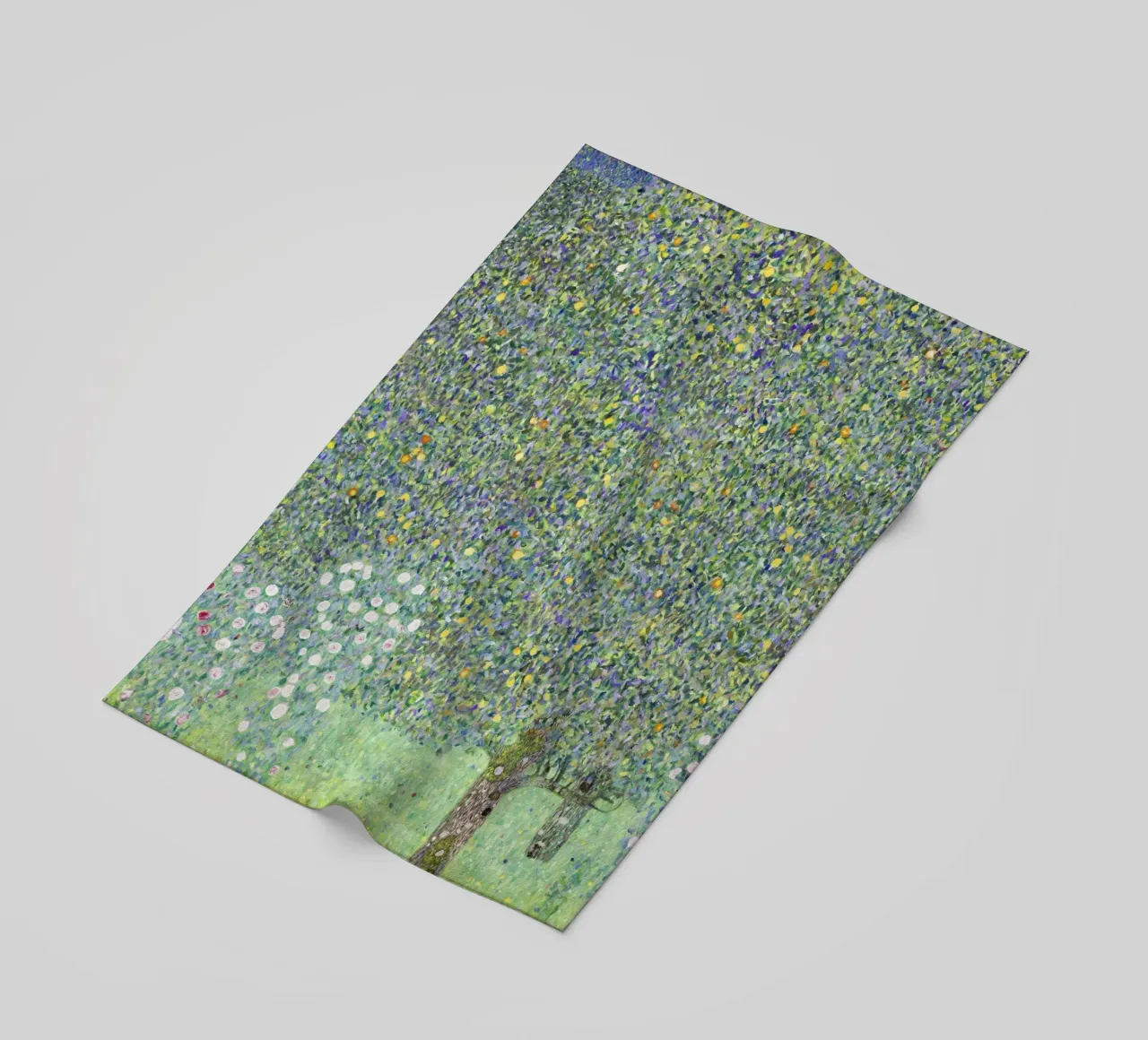 "Rosebushes under the Trees (1905) - Gustav Klimt Art Print beach towel by Venus Art