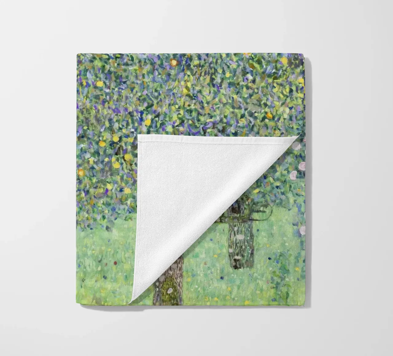 "Rosebushes under the Trees (1905) - Gustav Klimt Art Print beach towel by Venus Art