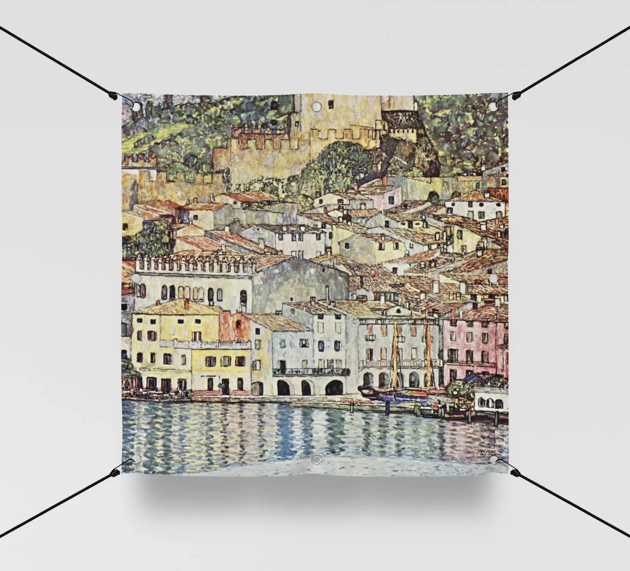 Malcesine sul lago di Garda di Gustav Klimt 1913 telo in pvc da Venus Art
