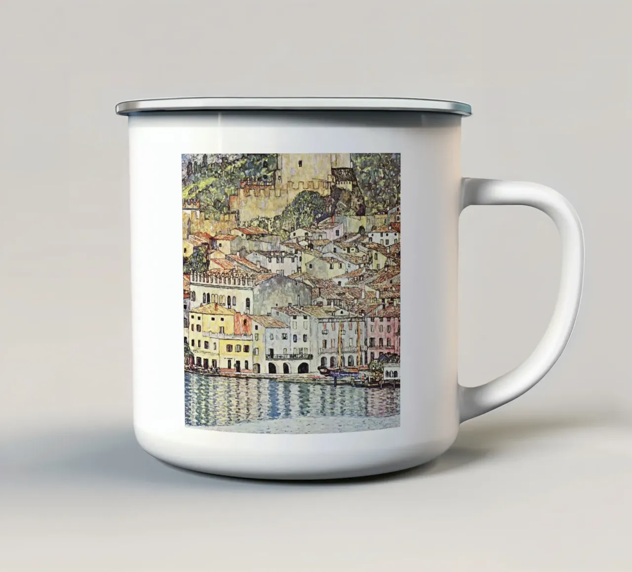 Malcesine sul lago di Garda di Gustav Klimt 1913 tazza in smalto da Venus Art