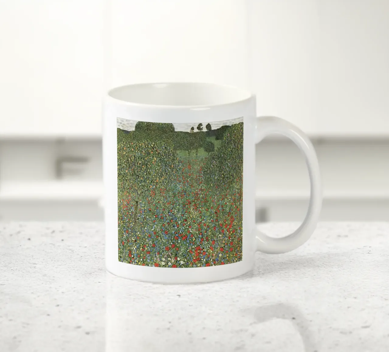 Klaprozenveld (Poppy Field, 1907) - Gustav Klimt Kunstdruk keramische mok van Venus Art