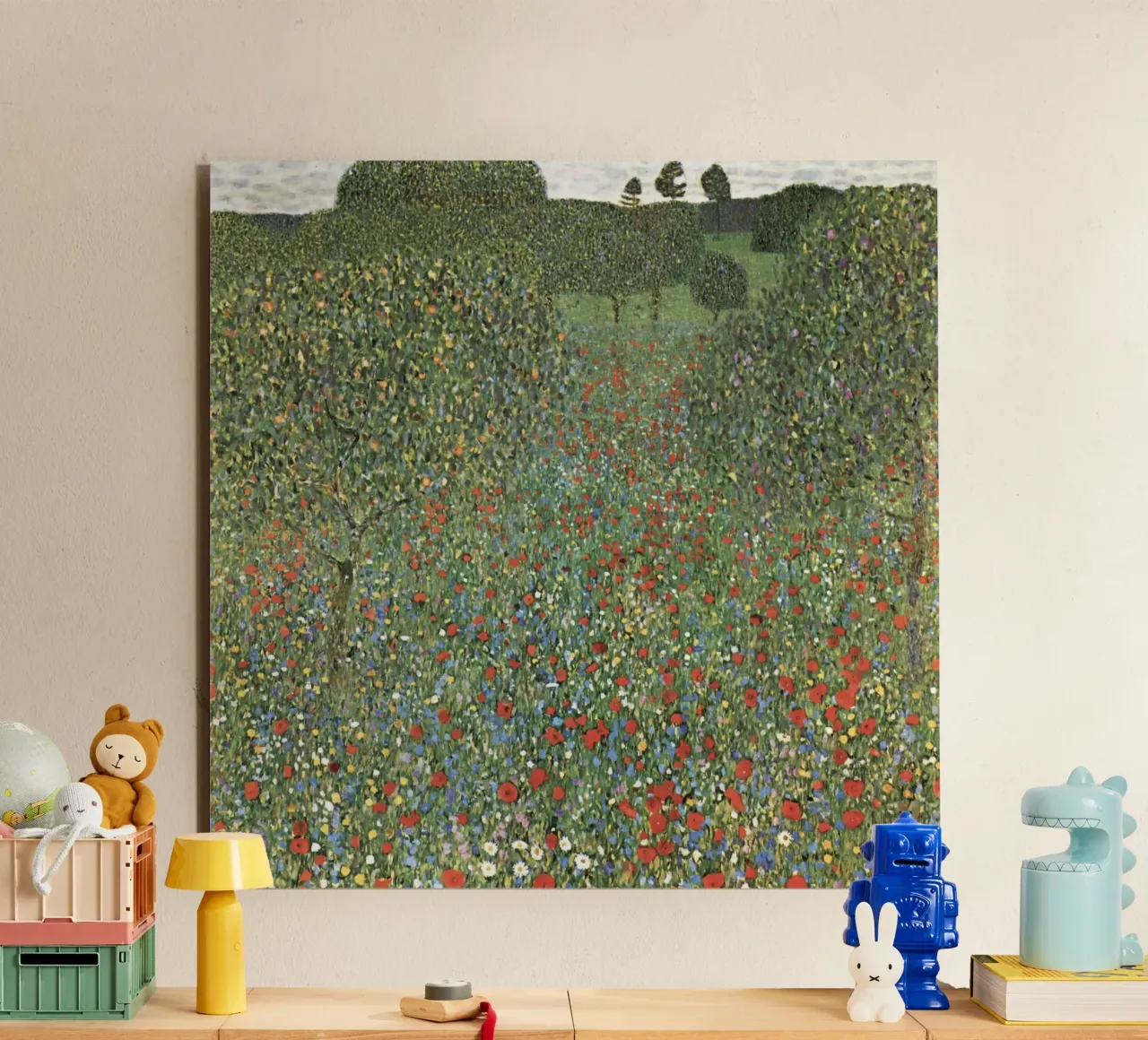 Poppy Field (Poppy Field, 1907) - Gustav Klimt Art Print alu-dibond by Venus Art