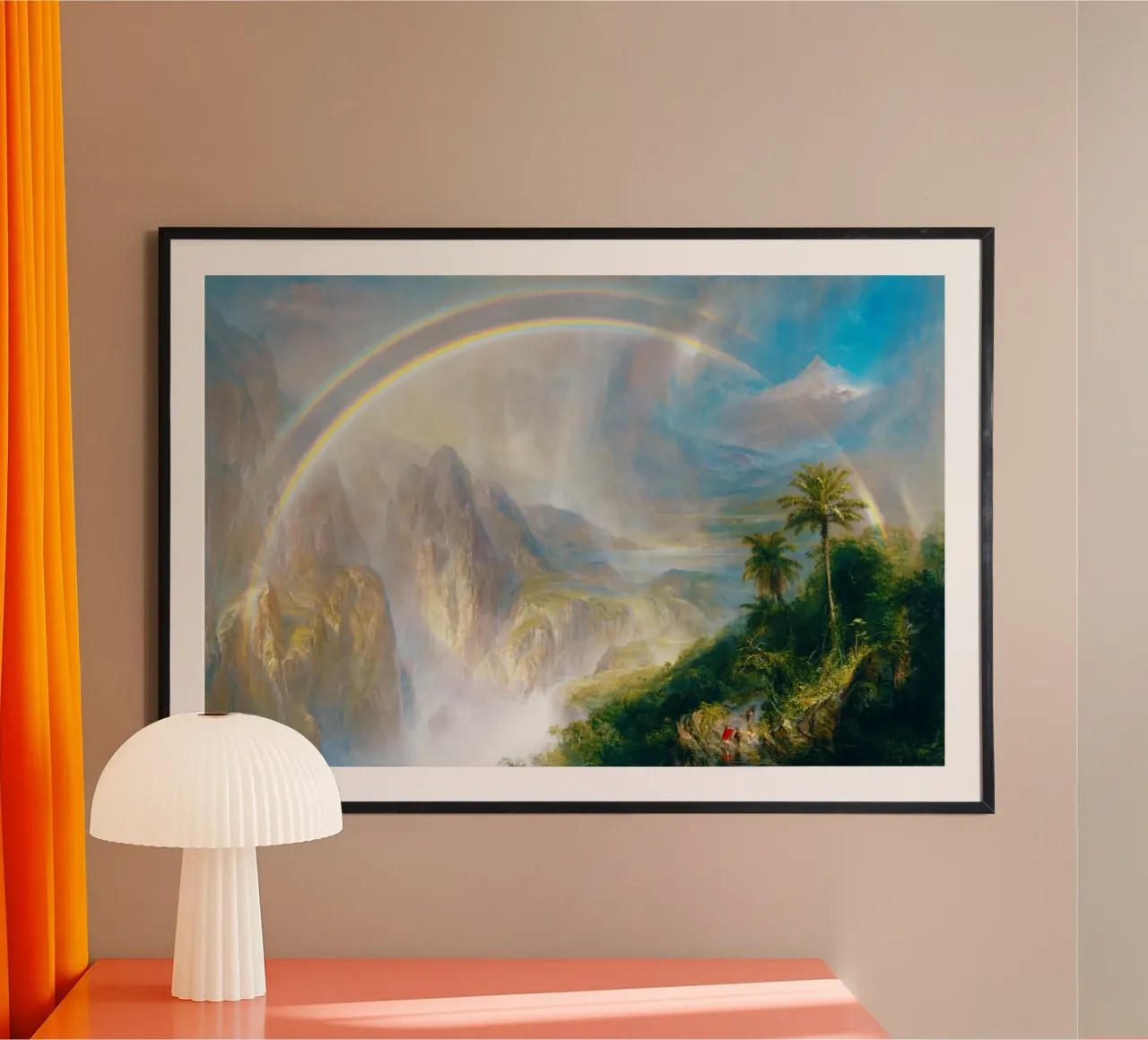 La stagione delle piogge ai tropici (1866) - Frederic Edwin Church poster con telaio in legno da Venus Art