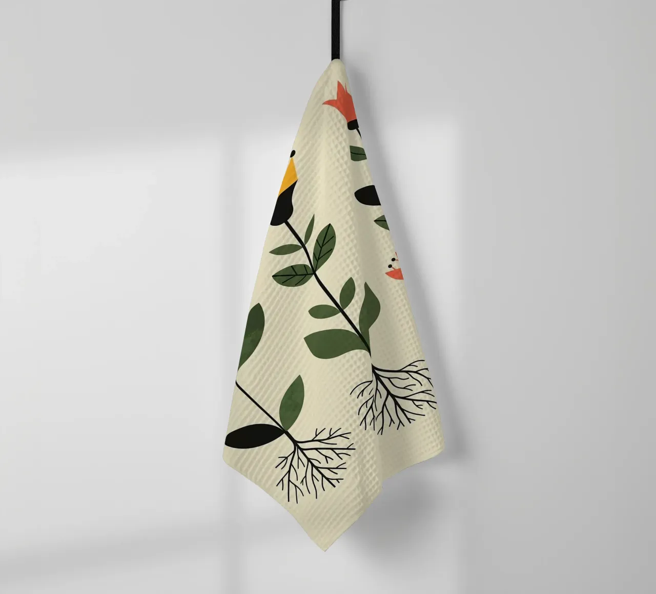 Floral bauhaus #024: Earthly Crowns theedoek van Zen Design