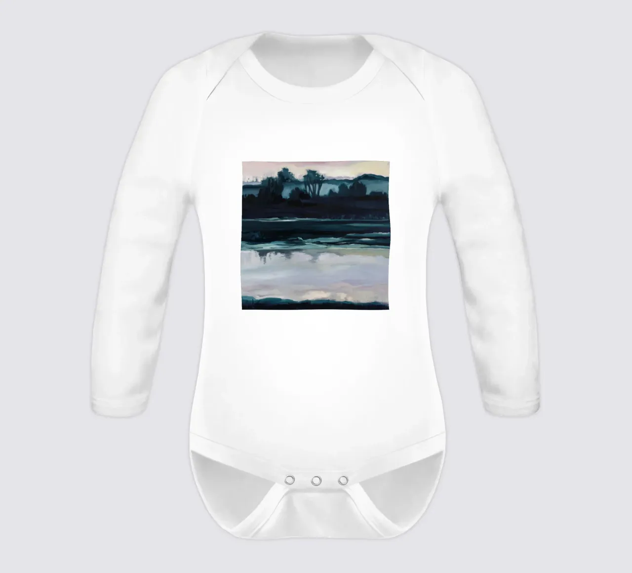 Reflektierender Horizont Calm Langarm Babybody von Verve Pigments