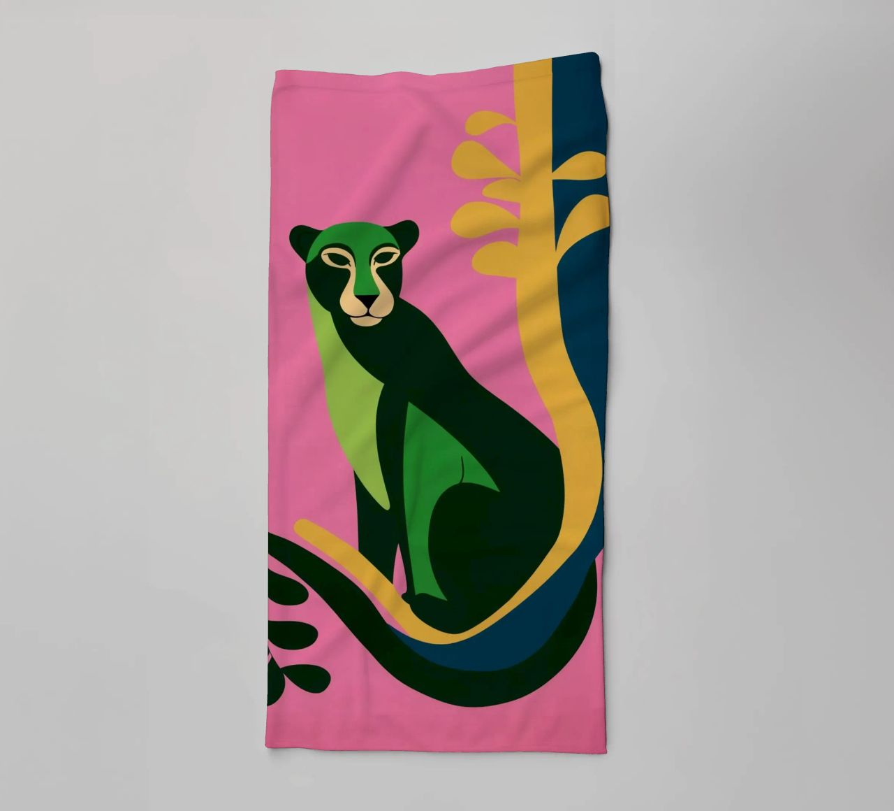 Portrait Roi de la jungle rose-vert-doré de luxe serviette de bain de Autofocus