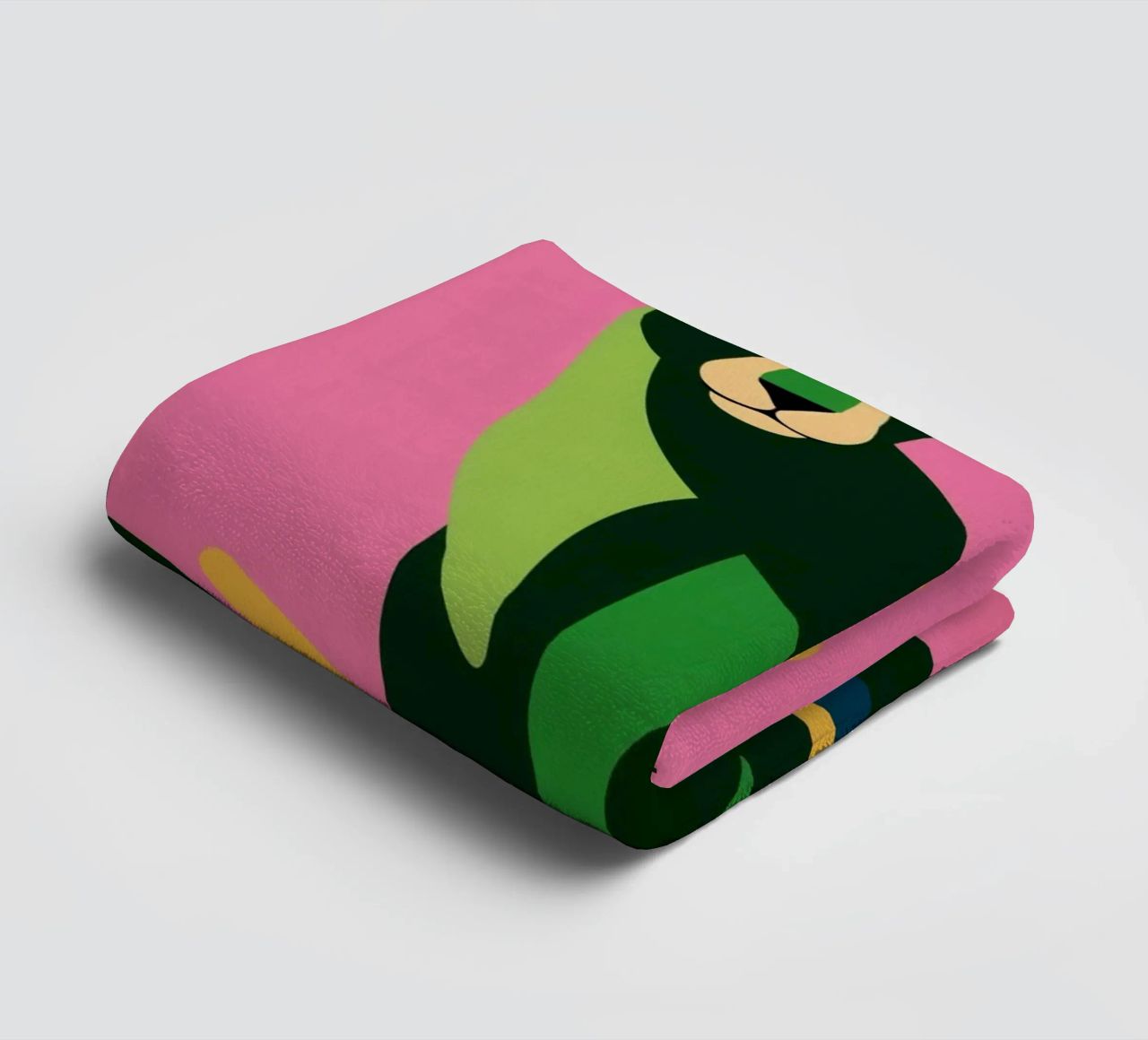 Portrait Roi de la jungle rose-vert-doré de luxe serviette de bain de Autofocus