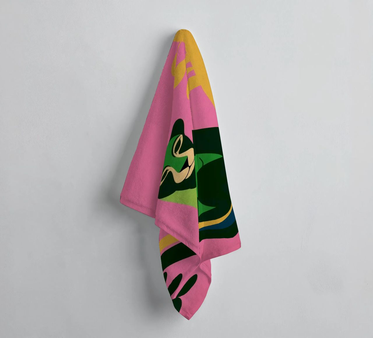 Portrait Roi de la jungle rose-vert-doré de luxe serviette de bain de Autofocus