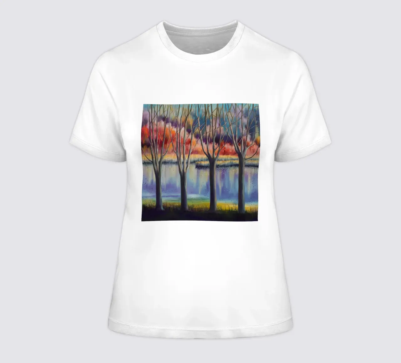 Herfst Spiegeldans dames t-shirt getailleerd van Verve Pigments