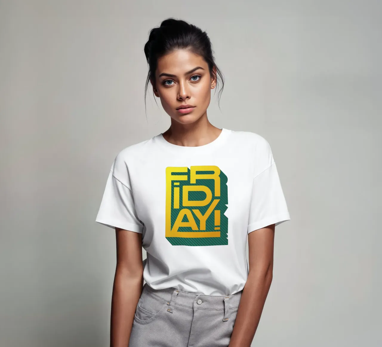 Tipografia del venerdì in grassetto giallo t-shirt da showmemars