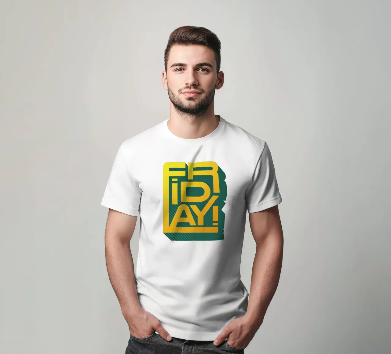 Tipografia del venerdì in grassetto giallo t-shirt da showmemars