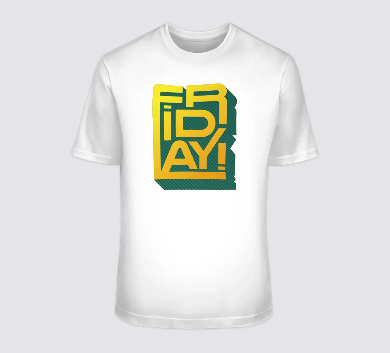 Tipografia del venerdì in grassetto giallo t-shirt da showmemars