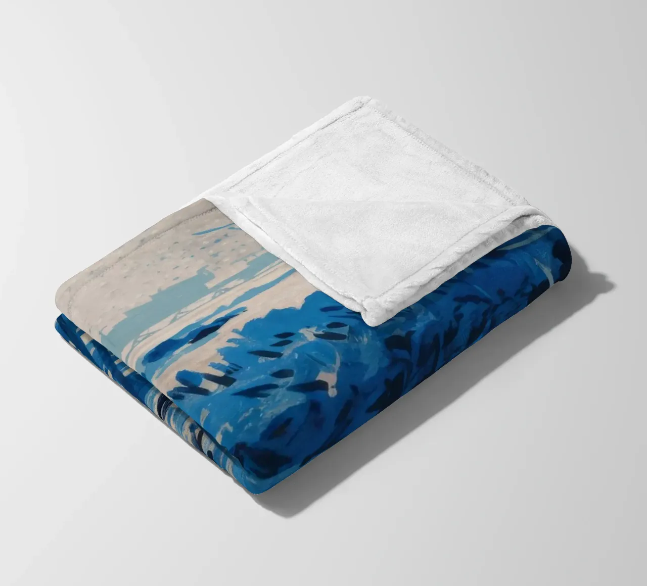 Blue Reeds Frost fleece blanket by Verve Pigments