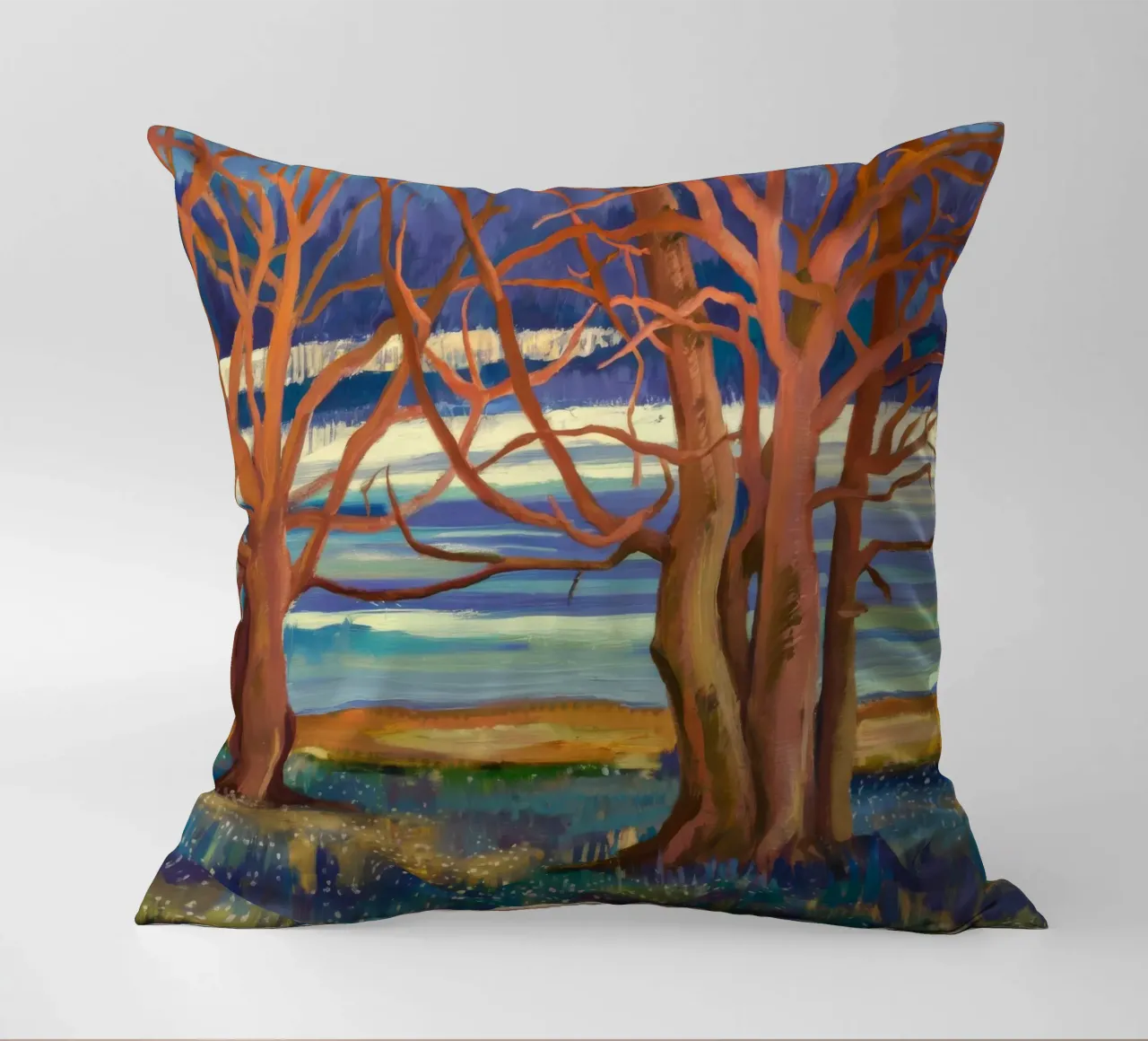 Sunset Tree Embrace decorative cushion by Verve Pigments