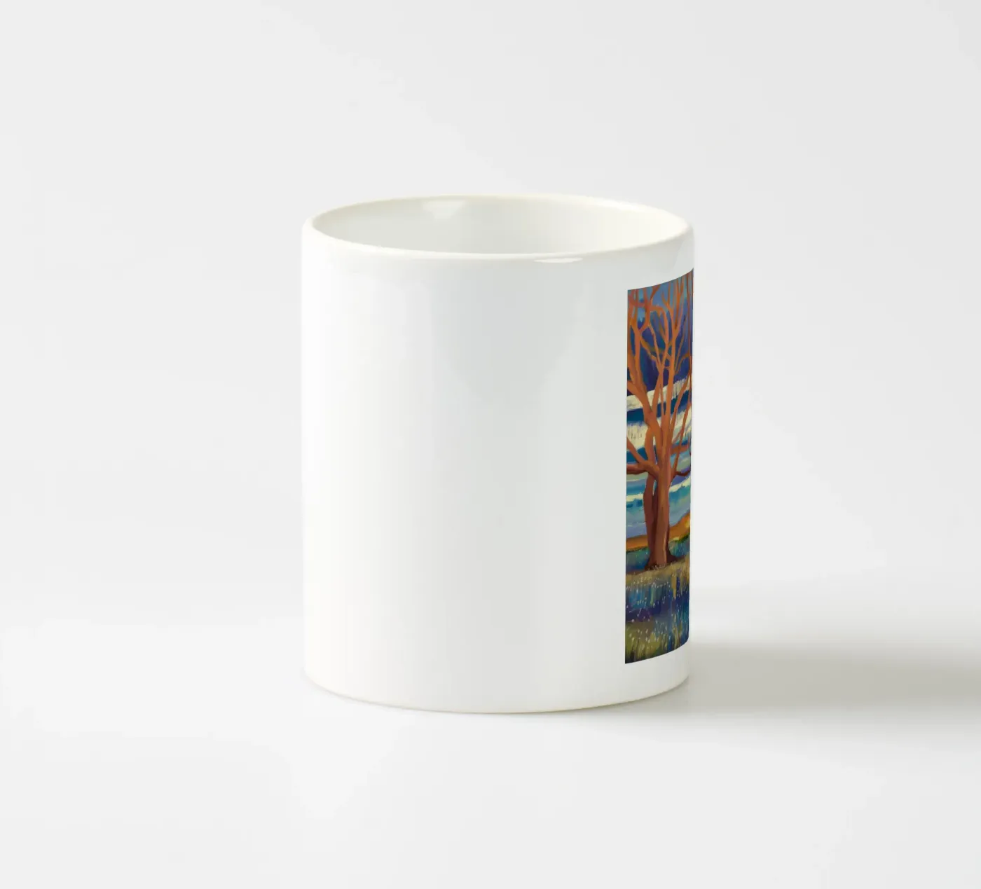 Sunset Tree Embrace ceramic mug by Verve Pigments