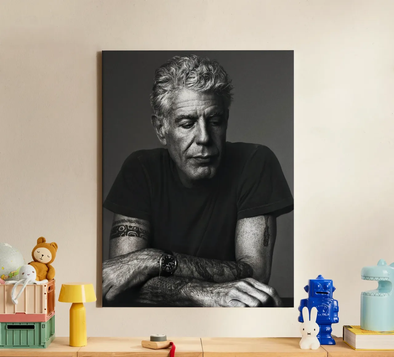 Anthony Bourdain Relax and Cool canvas with Floater frame by Beth Pop Culture