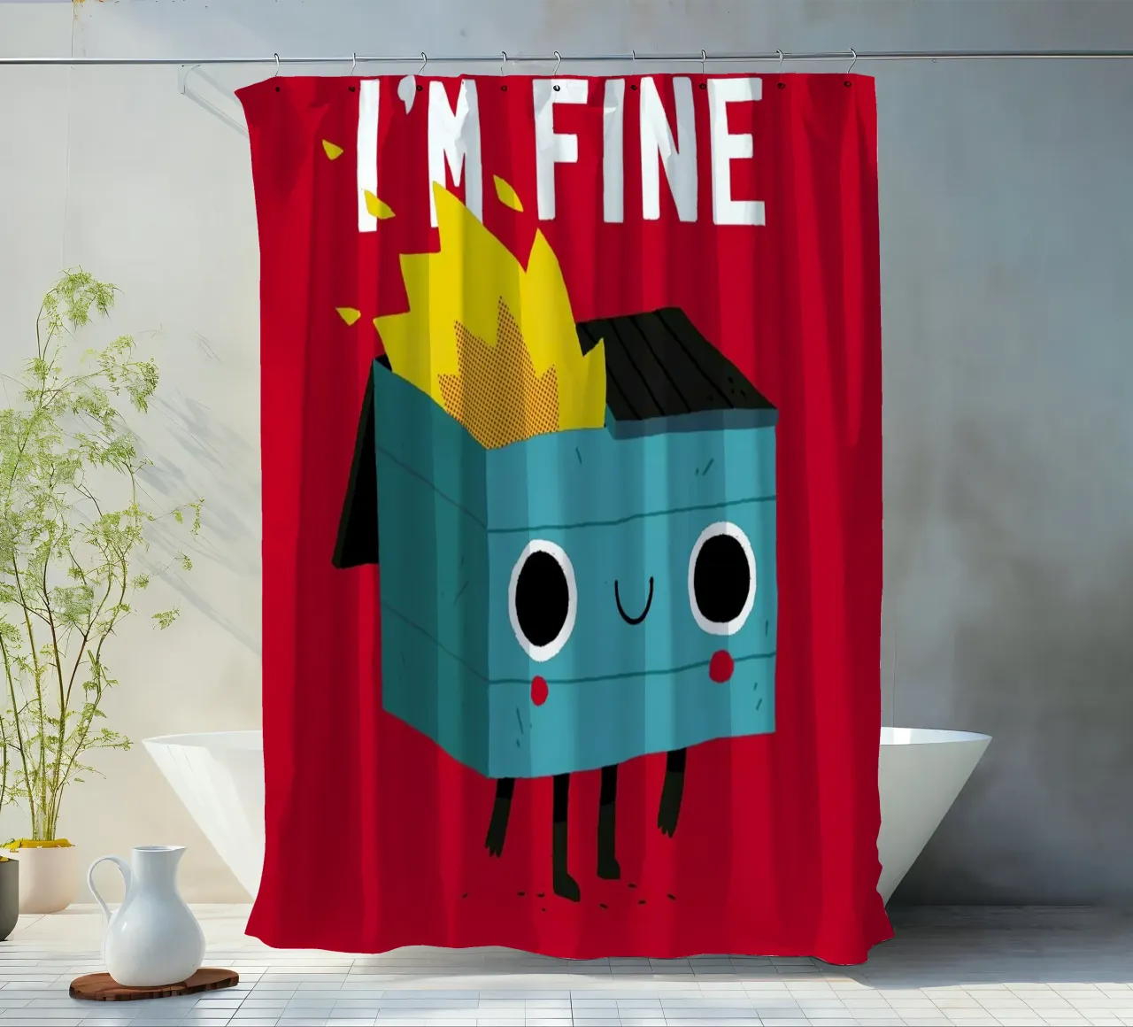 Dumpster Is Fine tenda da doccia da DinoMike